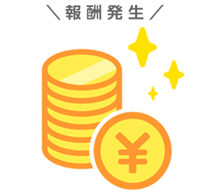 紹介経由でユーザーが商品を購入すると報酬発生!