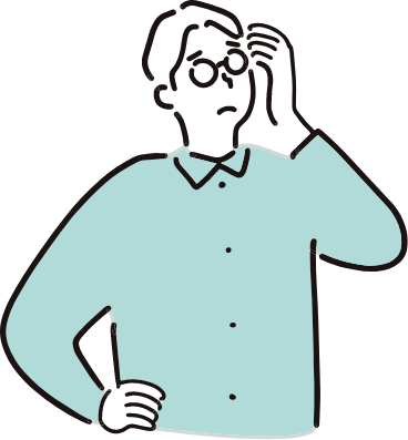 疑問を感じている男性のイラスト