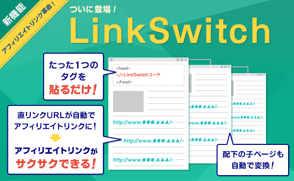 新機能 アフィリエイトリンク革命 Linkswitch ついに登場 Aspのバリューコマース アフィリエイト